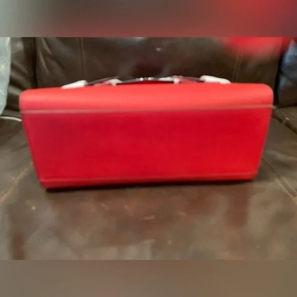 Michael Kors Vegan Leather Carmen Red Satchel w/Crossbody strap NWT.